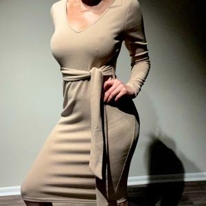 LA Luxe bodycon nude dress